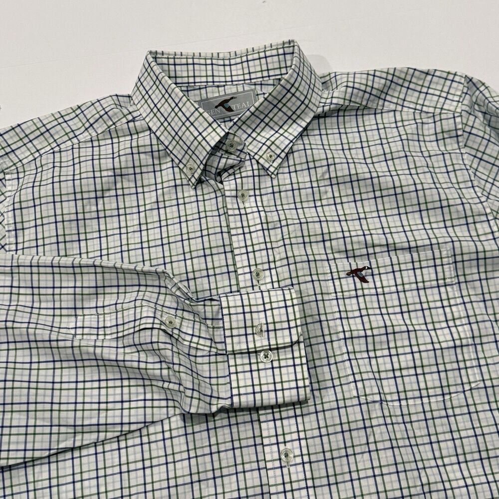 Genteal Performance Shirt Men’s Large Blue/Green Plaid Long Sleeve Button Down